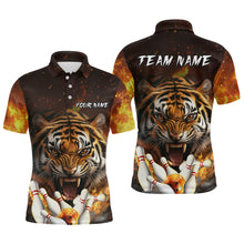 Load image into Gallery viewer, Flames Bowling Shirts Tiger Bowling Jersey Quarter-Zip Bowling Team League QZT634