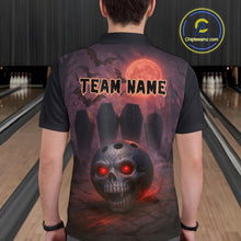 Load image into Gallery viewer, Custom Skull Bowling Team Shirt Vampire Bowling Jersey for Men Bowling Outfit Polo &amp; 1/4 Zip QZT751