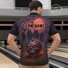 Load image into Gallery viewer, Custom Skull Bowling Team Shirt Vampire Bowling Jersey for Men Bowling Outfit Polo &amp; 1/4 Zip QZT751