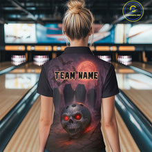 Load image into Gallery viewer, Custom Skull Bowling Team Shirt Vampire Bowling Jersey for Women Bowling Outfit Polo &amp; 1/4 Zip QZT751