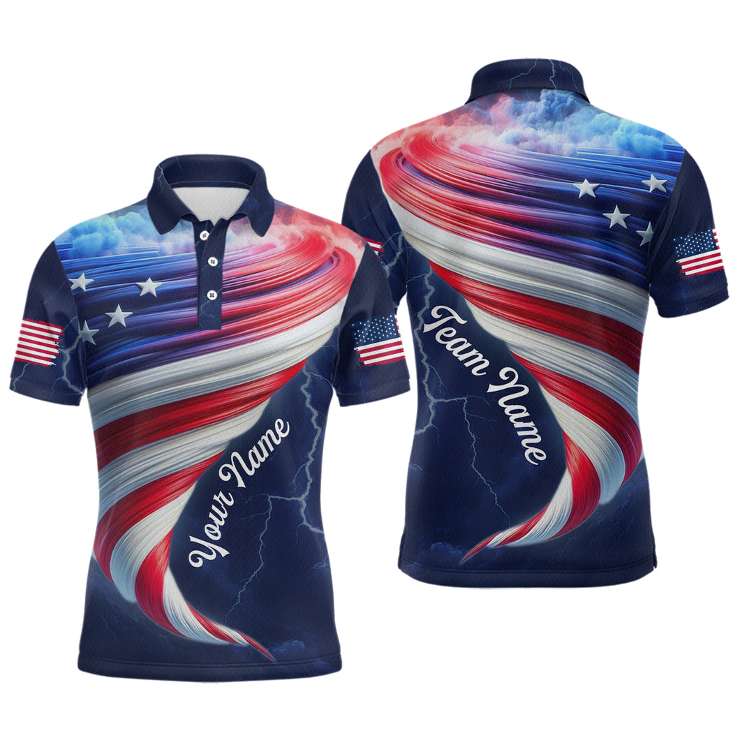 American Bowling Shirt for Men Women Custom Polo Bowling Team League QZT616