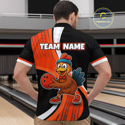 Custom Funny Turkey Bowling Team Shirt Unisex for Men Polo & Quarter-Zip Bowling Outfit QZT756