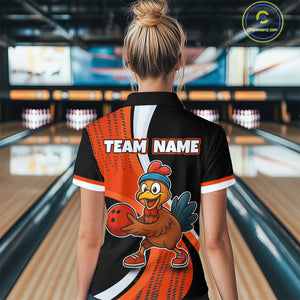 Custom Funny Turkey Bowling Team Shirt Unisex for Women Polo & Quarter-Zip Bowling Outfit QZT756