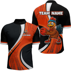 Custom Funny Turkey Bowling Team Shirt Unisex for Men Polo & Quarter-Zip Bowling Outfit QZT756