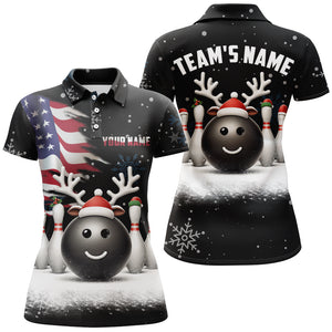 Custom Christmas Bowling Team Shirts Multicolor Polo Bowling Jersey for Women QZT485