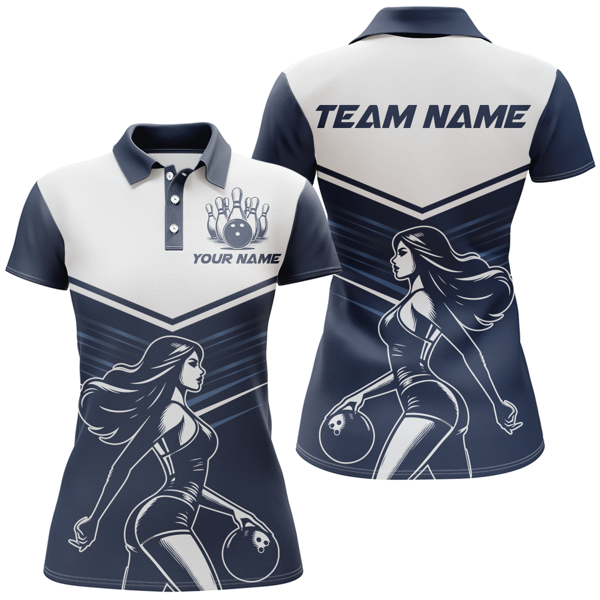 Custom Bowling Shirt for Women Bowling Jersey Bowling Team League Polo Shirt QZT205
