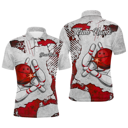 Personalized Unisex Bowling Jersey Polo Bowling Team Shirt for Men Bowler Gift QZT498