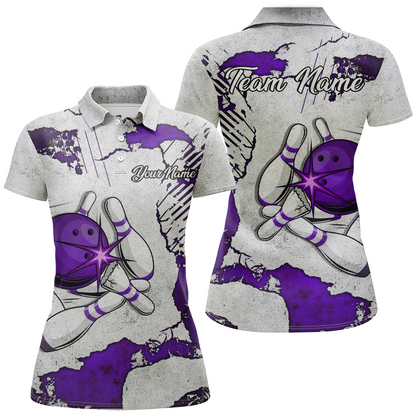 Personalized Unisex Bowling Jersey Polo Bowling Team Shirt for Women Bowler Gift QZT498