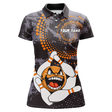 Load image into Gallery viewer, Orange Camo Bowling Shirt Funny Bowling Team Jersey for Women Polo Bowling Shirt QZT255