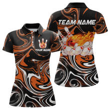 Load image into Gallery viewer, Custom Flame Bowling Shirt Orange Polo Bowling Shirt Unisex Bowling Outfits QZT602