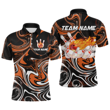 Load image into Gallery viewer, Custom Flame Bowling Shirt Orange Polo Bowling Shirt Unisex Bowling Outfits QZT602