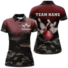 Load image into Gallery viewer, Personalized 3D Polo Bowling Team Shirts Women Camouflage Bowling Jersey Multicolor QZT503