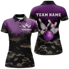 Load image into Gallery viewer, Personalized 3D Polo Bowling Team Shirts Women Camouflage Bowling Jersey Multicolor QZT503