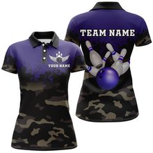 Load image into Gallery viewer, Personalized 3D Polo Bowling Team Shirts Women Camouflage Bowling Jersey Multicolor QZT503