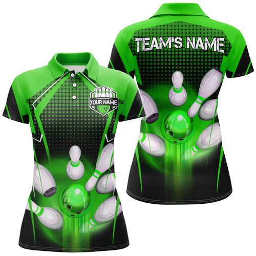 Personalized Bowling Shirts for Women Polo 3D Bowling Team League Bowling Gifts QZT423