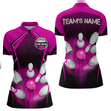 Load image into Gallery viewer, Personalized Bowling Shirts for Women 1/4 Zip 3D Bowling Team League Bowling Gifts QZT423