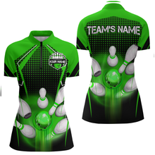 Load image into Gallery viewer, Personalized Bowling Shirts for Women 1/4 Zip 3D Bowling Team League Bowling Gifts QZT423