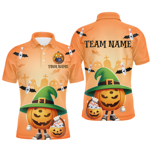 Personalized Halloween Bowling Shirts for Men Bowling Polo Bowling Team League QZT424