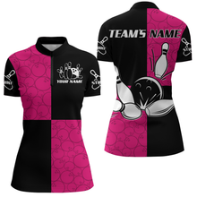 Load image into Gallery viewer, Quarter Zip Bowling Shirts Customized for Women Bowling Jersey Bowling Team League QZT425