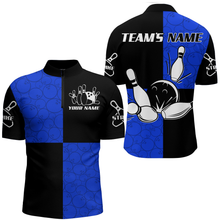 Load image into Gallery viewer, Quarter Zip Bowling Shirts Customized  Bowling Team League for Men QZT425