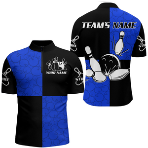 Quarter Zip Bowling Shirts Customized  Bowling Team League for Men QZT425