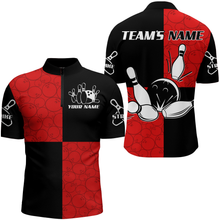 Load image into Gallery viewer, Quarter Zip Bowling Shirts Customized  Bowling Team League for Men QZT425