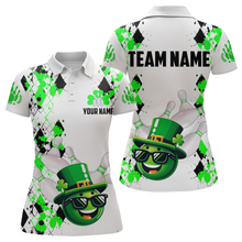 Load image into Gallery viewer, Custom Green Funny Bowling Shirt St Patrick Day Bowling Polo Team Jersey Unisex QZT620