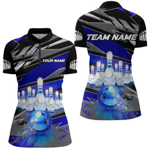Load image into Gallery viewer, Personalized Bowling Shirt for Women Bowling Jersey with Name Team Name 1/4 Zip Shirt Unisex QZT267