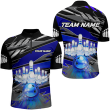 Load image into Gallery viewer, Personalized Bowling Shirt for Men Bowling Jersey with Name Team Name 1/4 Zip Shirt Unisex QZT267