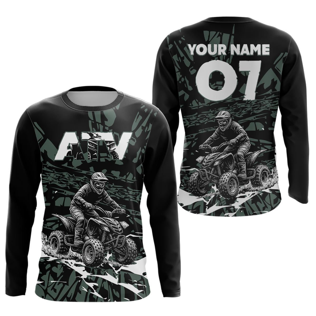 Custom ATV Motocross Jersey Green Quad Bike Shirt Men Women Kid Racing Off-Road MHT201