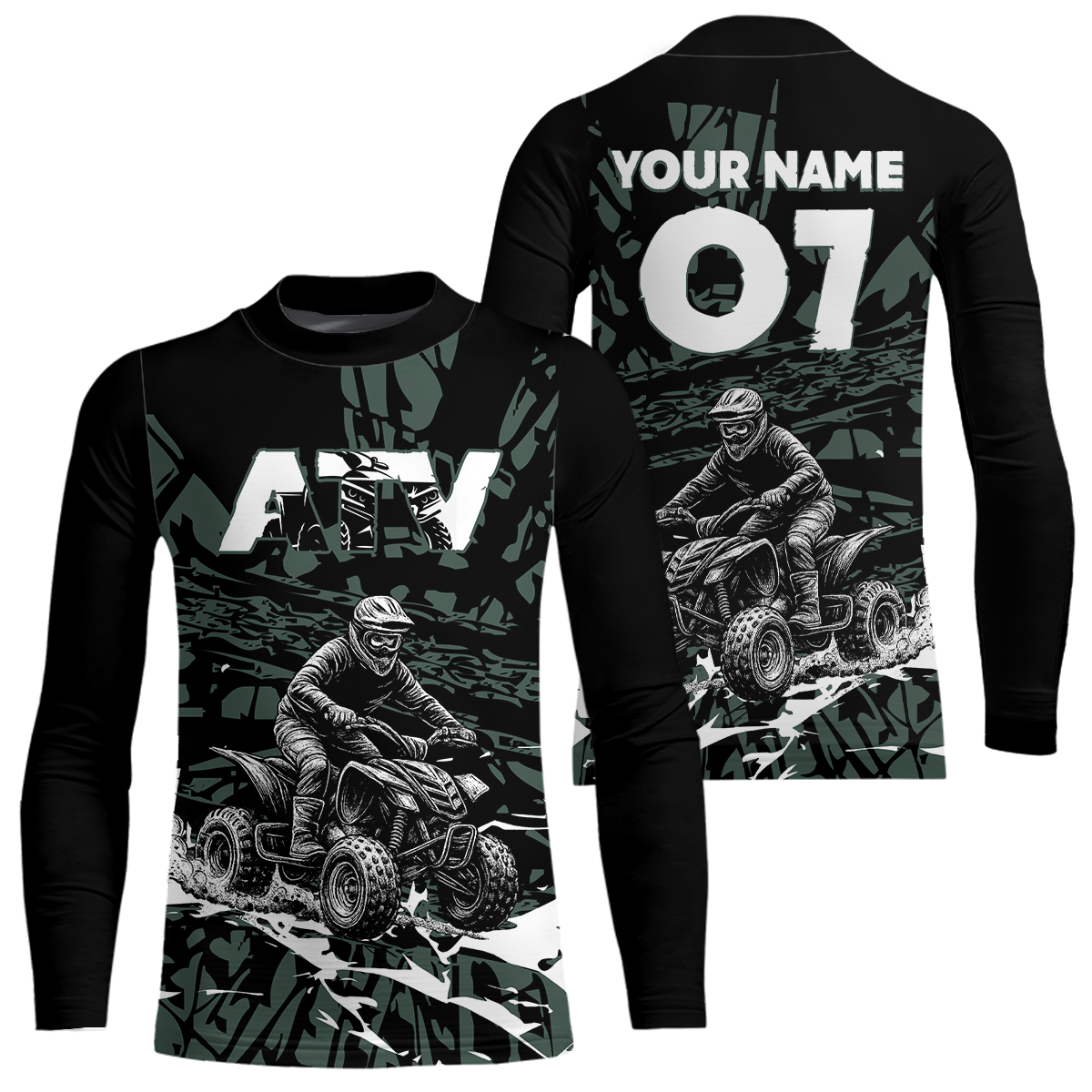 Custom ATV Motocross Jersey Green Quad Bike Shirt Men Women Kid Racing Off-Road MHT201
