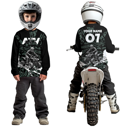 Custom ATV Motocross Jersey Green Quad Bike Shirt Men Women Kid Racing Off-Road MHT201
