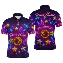 Load image into Gallery viewer, Custom Neon Bowling Shirt Polo &amp; Quarter-Zip Shirts for Men Gift Bowling Jersey League QZT744