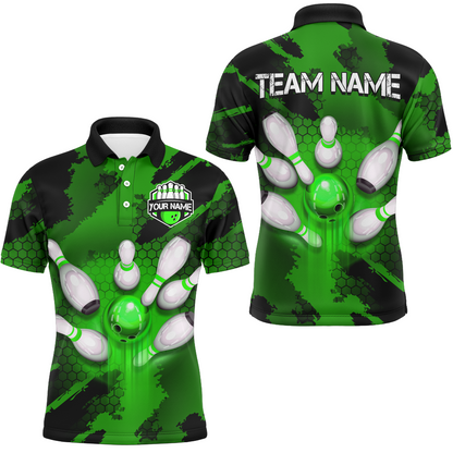 Camo 3D Bowling Shirts Men Custom Bowling Team Jersey Polo Multicolor QZT468