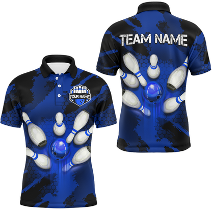 Camo 3D Bowling Shirts Men Custom Bowling Team Jersey Polo Multicolor QZT468