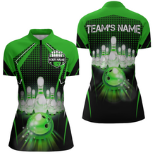 Load image into Gallery viewer, Personalized Bowling Shirt Bowling Team Jersey Bowling Quarter-Zip Shirt Women QZT59