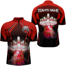 Load image into Gallery viewer, Custom Quarter-Zip Bowling Shirt Men Bowling Team Jersey QZT59