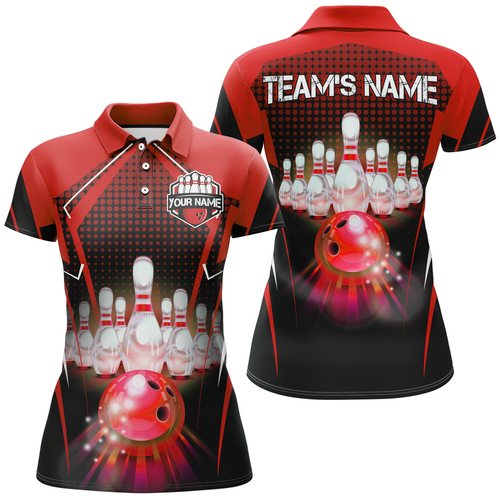 Custom Polo Bowling Shirt Women Bowling Team Jersey QZT59