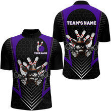 Load image into Gallery viewer, Custom Bowling Shirt for Men  Bowling Jersey Bowling Team League Quarter-Zip Shirt QZT106