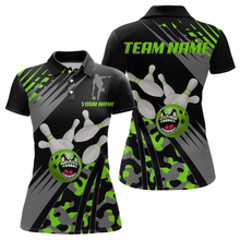 Load image into Gallery viewer, Personalized Green Crazy Bowling Shirt Polo Bowling Jersey Bowling Outfit QZT609