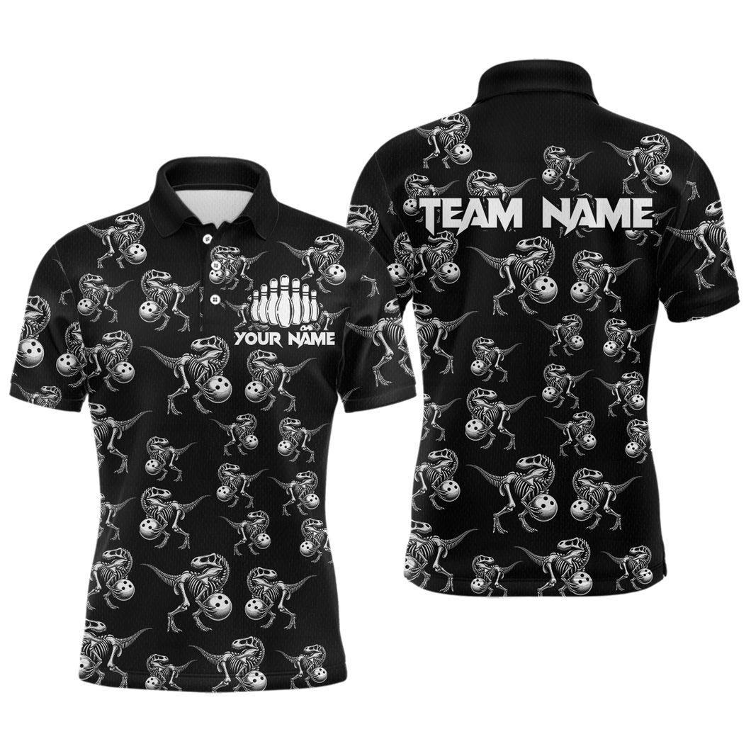 Custom Dinosaur Bowling Shirt for Men And Women Quarter-Zip Bowling League Bowling Outfit QZT633