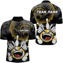 Load image into Gallery viewer, Custom Funny Bowling Shirts for Men Bowling Team Jersey Quarter Zip Bowling League QZT480