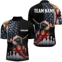 Load image into Gallery viewer, Custom Eagle Bowling Team Jersey American Bowling Quartar-Zip Shirt for Men Women QZT636