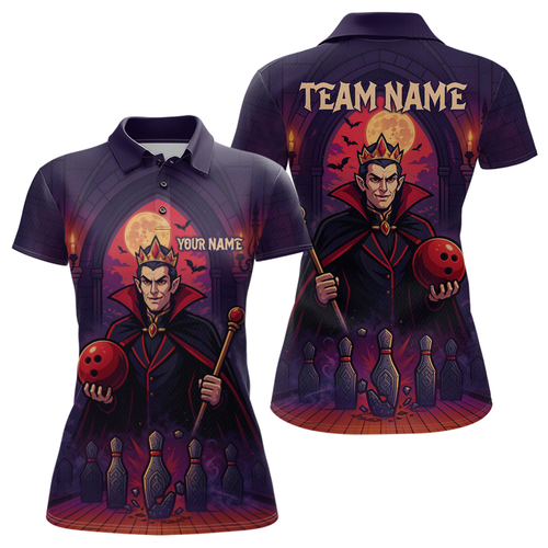 Custom Vampire Bowling Team Shirt Polo & Quarter-Zip Bowling League Jersey for Women Outfit QZT752