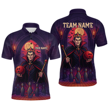 Load image into Gallery viewer, Custom Vampire Bowling Team Shirt Polo &amp; Quarter-Zip Bowling League Jersey for Men Outfit QZT752