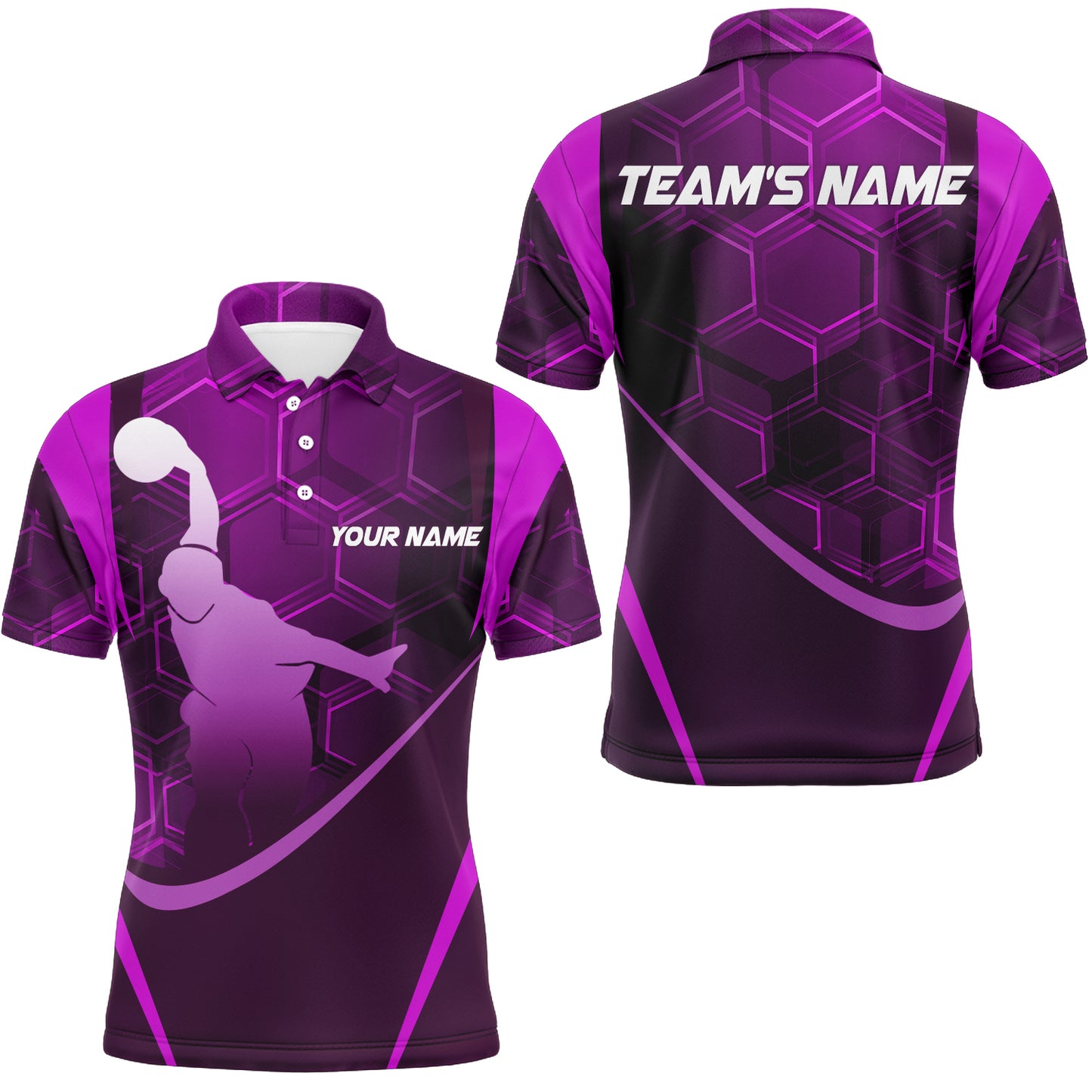 Custom Bowling Shirt for Men Bowling Jersey Bowling Team League Polo Shirt QZT28