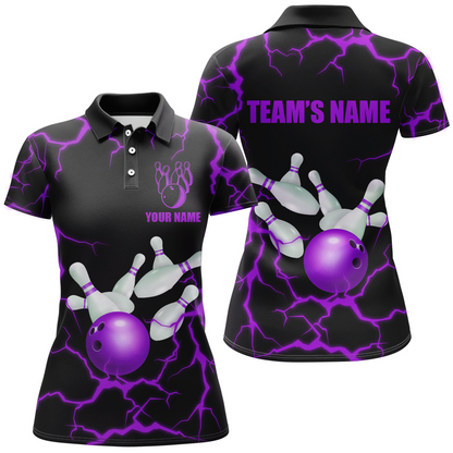 Personalized 3D Women's Bowling Team Jersey Bowling Shirt American Bowling Polo Shirt QZT33
