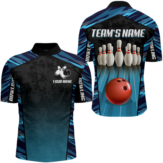 Custom Bowling Shirt for Men Bowling Jersey Bowling Team League Quarter-Zip Shirt QZT72