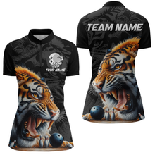 Load image into Gallery viewer, Custom Tiger Bowling Shirt Tiger Bowling Team League Unisex Quarter-Zip Bowling Outfit QZT638