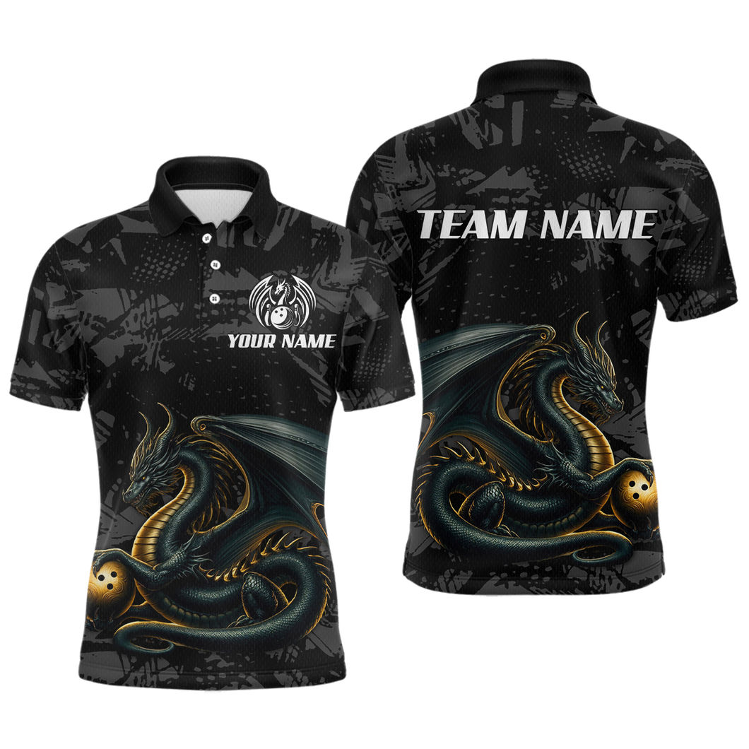 Dragon Bowling Team Shirt Custom Dragon Bowling Jersey Polo Bowling Performance QZT640